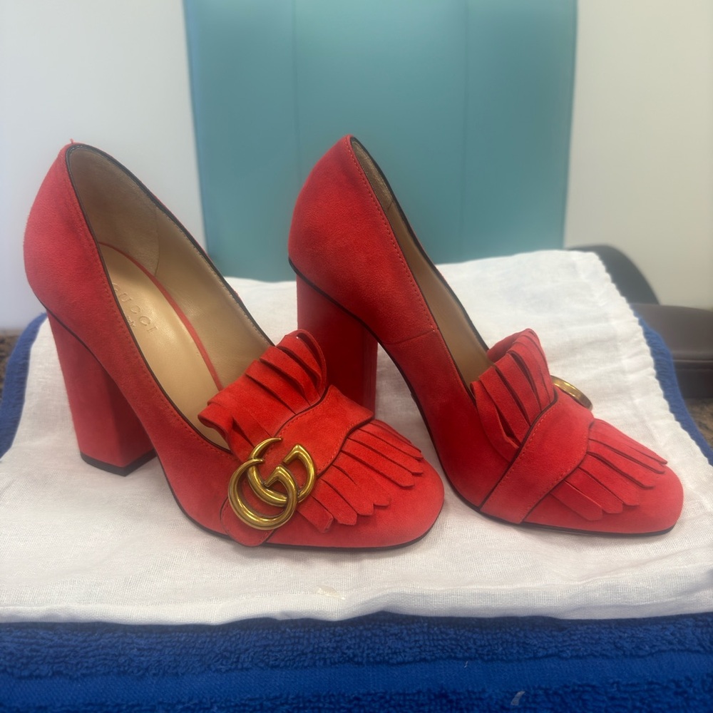 Women red shoes